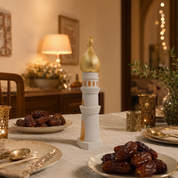 Ornement de maison en résine dorée, style Art Déco, en forme de croissant évidé, artisanal, décoratif pour anniversaire, souvenir de festival, pour étagère, vente en gros