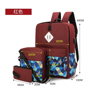 Wholesale Hot <b>Sale</b> 3pcs/set Laptop Backpack <b>Men</b> Fashion Business Computer Storage <b>Bag</b> with USB Charging Port - Product Image 3