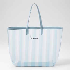 Borsa Tote Stile Vacanza, Borsa a Mano Portatile di Grande Capacità per il Tempo Libero in Spiaggia, Borsa da Spiaggia a Rete a Righe - Product Image 6