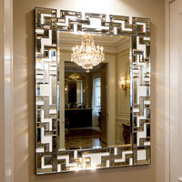 Ensemble de miroirs décoratifs de luxe pour salon, style vénitien, avec cadre français et cristaux, pour salle à manger et salon, miroir mural Spiegel
