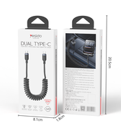 Kabel Data Yesido 60W Pengisian Cepat Fleksibel & Anti Kusut, Tipe-C ke Tipe-C, Panjang 0.4-1.2M, CA205