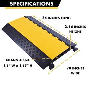 Fabrika Toptan Satış 1 2 3 4 5 6 Kanallı Güvenlikli Ağır Hizmet Tipi Yüksek Taşıma Kapasiteli Yol Lastikli Hız Kesici Köprü Koruyucu Kablo Rampası - Product Image 2