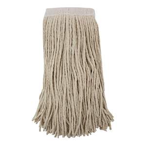 Tête de balai en microfibre Saddleback Premium Boardwalk 24 oz avec panier en plastique, 12 par carton, blanc, pour sols plats - Product Image 1