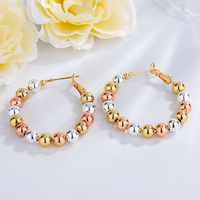 Últimos Pendientes de Aro Grandes Chapados en Oro de 18k Estilo Vintage, Joyería de 18k con Diamantes y Perlas, Material de Latón, Pendientes de Aro Modernos
