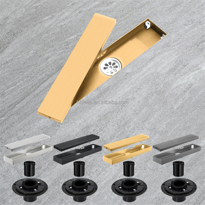 Scarichi doccia Standard USA con adattatore filettato e giunto in gomma bagno inserto per piastrelle in acciaio inossidabile scarico lineare a pavimento - Product Image 1