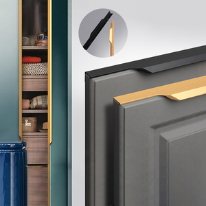 Manufacturer Direct for Closet Hidden Kitchen Handle Aluminum Alloy Handle Cabinet <strong>Drawer</strong> Furniture Modern <strong>Drawer</strong> - Product Image 3