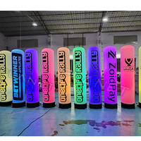 Columna inflable de alta calidad que cambia de color Pilar luminoso inflable Tubo inflable con luz LED