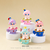 1 ensemble de figurines de personnages de dessins animés mignons, objets à habiller de petite taille, peluche en résine, lapin amusant, charme de fille, artisanat d'Halloween, ornements de bureau