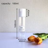 Flacons de lotion sous vide en plastique transparent de 100 ml avec tête de pompe blanche pour soins personnels