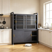 Cuisine modulaire extérieure moderne, armoires de rangement coulissantes personnalisées, accessoires en acier noir/blanc, montage facile, réglables, durables