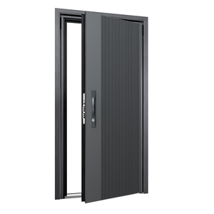 Porte d'entrée extérieure <span class=keywords><strong>moderne</strong></span> en aluminium moulé, design minimaliste nervuré pour villa - Product Image 4