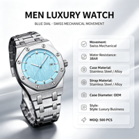 Montre mécanique de luxe pour homme, OEM personnalisée, boîtier en alliage, étanche 3ATM, mouvement japonais, montre-bracelet pour affaires