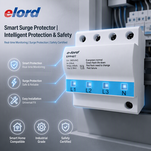 Industrial Professional Surge Protector With RS485 Modbus Remote Monitoring EPP40T Three Phase 40kA SPD Smart