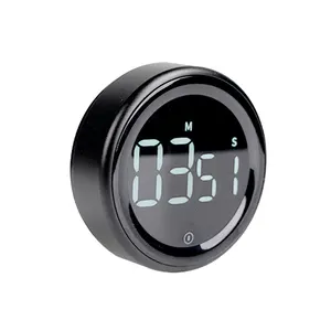 New Round LED Digital Display Rotation Control Kitchen Timer Brightness Control Digital Timer