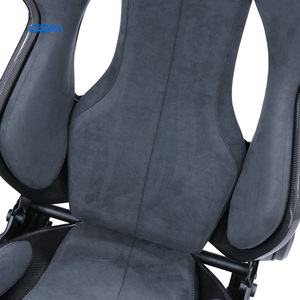 Asientos de carreras de fibra de carbono ajustables manualmente y personalizables con cuero genuino y Alcántara para Ferrari SF90 - Product Image 4