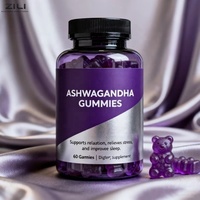 Gummies d'Ashwagandha de Marque Privée Testées par un Fournisseur OEM, Produits de Beauté Sans Gluten, Supplément Adaptogène pour le Soulagement du Stress