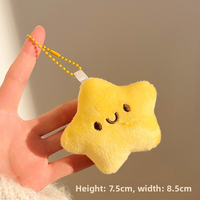 Pendentif en peluche Weixi Y2K mignon étoile jaune lumineuse, porte-clés couineur en coton PP doux, décoration de sac, modèle 260130-5