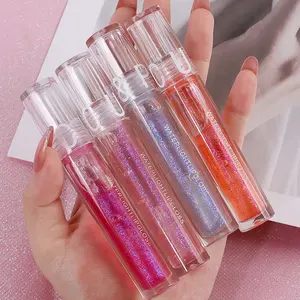 Clear glitter Lip Tint Water Light Plumper Moisturizing Lip Gloss Light Color Organic Vegan Lipglosses Crystal Lipstick