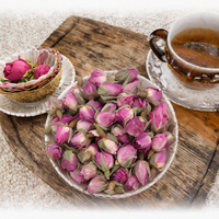 Magnifiques bourgeons de roses roses séchées, thé en vrac en sachet de 1 kg