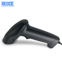 Pemindai kode batang kabel Laser Handheld, pembaca kode batang 1D USB/PS2/RS232 harga grosir