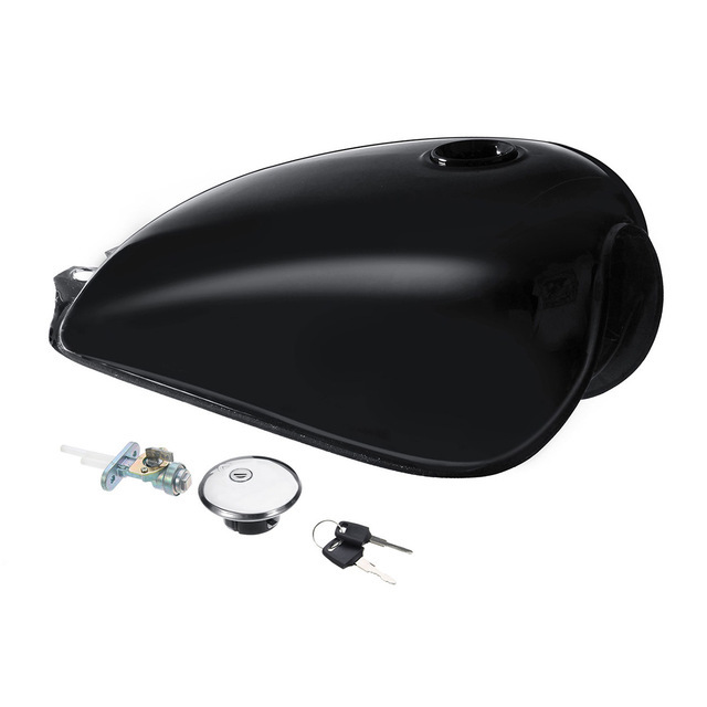 Modified Retro Fuel Tank with Cap & Switch - Non-Fading Metal Tank