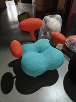 Canapé Balancelle Magique de Luxe en Cuir, Style Designer Moderne, Fauteuil Simple à Blocs de Couleurs pour Salon