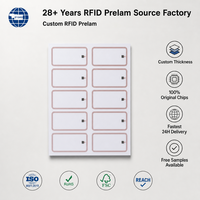Feuille d'incrustation RFID HF 13,56 MHz, format 3x8, NTAG(R)213 NTAG(R)215 NTAG(R)216, en PET, vierge, taille personnalisée pour la fabrication de cartes