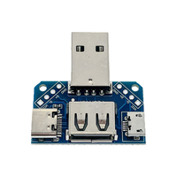 Adaptador OKY3447-9 Mini USB Macho Hembra Tipo-C de 4 Pines y 2.54mm, Conector Recto para PCB, para Reparación de Cables de Datos y Prototipos