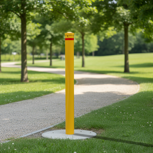 Borne de sécurité en acier LONGYIDA Guardian à encastrer, fixation souterraine pour allées ou garages, jaune, borne encastrée - Product Image 4