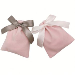 Wholesale Velvet Jewelry Pouch Earring Dust Gift Pouch Velvet Jewelry Bag <b>Bow</b> Tie Drawstring Storage Jewelry Wedding Gift Bag - Product Image 2