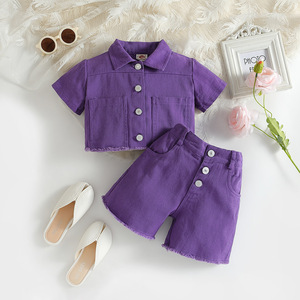 2023 été 2-6Y enfants vêtements à manches courtes imprimer hauts pantalons deux pièces mode bébé fille tenues ensemble enfants vêtements en gros - Product Image 4