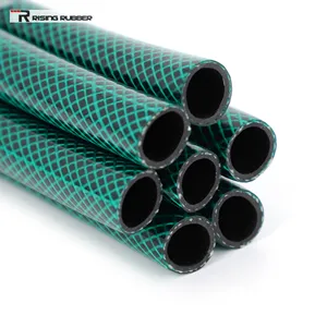 PVC Reinforced Hose Green Color Fiber Braided Garden Hose/Tube Garden Hose Plastic Water Pipe