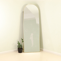 Miroir arc de mariage avec cadre en métal doré, support sans sol, miroir de toilette pleine longueur