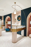 Meuble de présentation en bois haut de gamme pour bijouterie, comptoir vitrine pour bijoux, colliers en argent et or