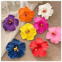 Grande fleur d'hibiscus réaliste MU de 10 cm, pince à cheveux, accessoire de photographie pour maillot de bain, tenue de plage, vacances, fleurs colorées