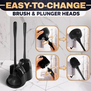 AMZN Meilleure Vente 2-en-1 : Support de brosse WC robuste en silicone TPR et ensemble déboucheur et brosse WC dissimulés pour un nettoyage en profondeur - Product Image 2