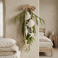 Guirlande artificielle en plastique en forme de larme pour Noël, décoration côtière, décoration de plage, pin de Norfolk, coquillages, intérieur/extérieur
