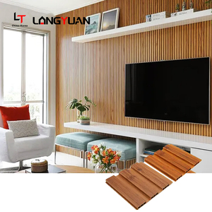 Moderno impermeable ignífugo <span class=keywords><strong>interior</strong></span> PVC estriado Panel de pared tablero <span class=keywords><strong>Interior</strong></span> madera plástico compuesto WPC pared techo Panel revestimiento - Product Image 4