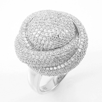925 bagues en argent Sterling bijoux de luxe géométrie champignon fête appariement 18K plaque d'or Cz zircone bijoux grands anneaux pour les femmes