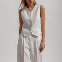 Ensemble de survêtement deux pièces pour femme, tenue de sport personnalisée, vêtements d'été pour femme, ensemble gilet et pantalon en coton 2 pièces
