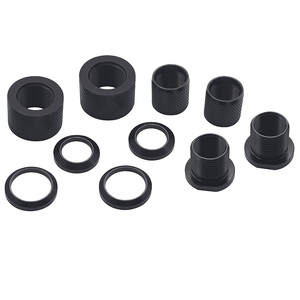 Kit de protectores de roscas de acero CNC 1/2-28 5/8-24, juego de conectores adaptadores de rosca, arandelas de sellado, accesorios de repuesto para automóviles, negro - Product Image 3