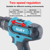 Perceuse électrique 21V Tournevis Outil Set Impact Réparation sans fil Vitesse variable Mandrin sans clé OEM Fourniture de lithium personnalisable