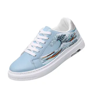 2021 new arrivals All-match 3D printing personalized graffiti foreign trade casual white shoes trend Ukiyo-e series sneakers