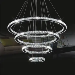 JYLIGHTING-Lámpara LED circular de cristal para sala de estar, luces colgantes de anillo para Hotel y restaurante, gran oferta