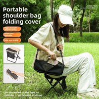 Chaise pliante portable pour l'extérieur, tabouret compact en acier au carbone, style camping, avec sac de transport, pour loisirs, pêche, train