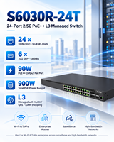 Switch Ethernet Terkelola 24-Port 2.5G PoE+ Layer 3 dengan 6 Uplink 10G SFP+ untuk Wi-Fi 6 dan Kamera IP