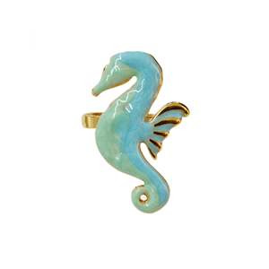 แหวนม้าน้ำ สแตนเลส 316L ชุบทอง PVD เครื่องประดับแฟชั่น - Product Image 1
