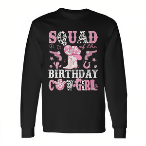 Camiseta de manga larga Squad Of The Birthday Cow Girl Pink Western - Product Image 2