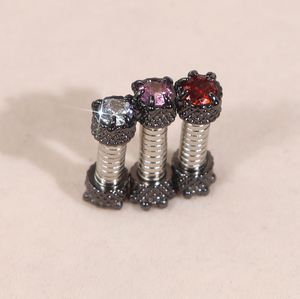 New Cool Men Boy Ear Jewelry Chapado en oro negro Blanco Rosa Rojo 5A Cubic Zirconia CZ <span class=keywords><strong>Imán</strong></span> Sin Piercing Pendiente - Product Image 4