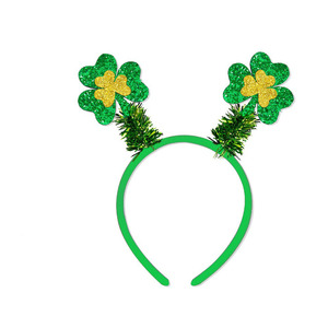 קישוטי מסיבת יום פטריק הקדוש, יום אירי, סרט לראש בצבע ירוק, קישוט תלתן, עבודת יד, חומרים מעורבים, פסטיבל - Product Image 2